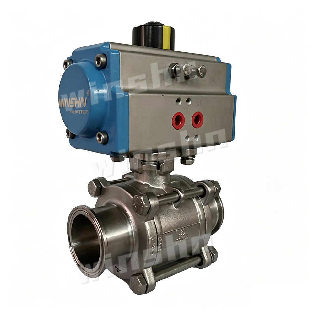 Pneumatic Three-Piece Quick-Connect Ball Valve