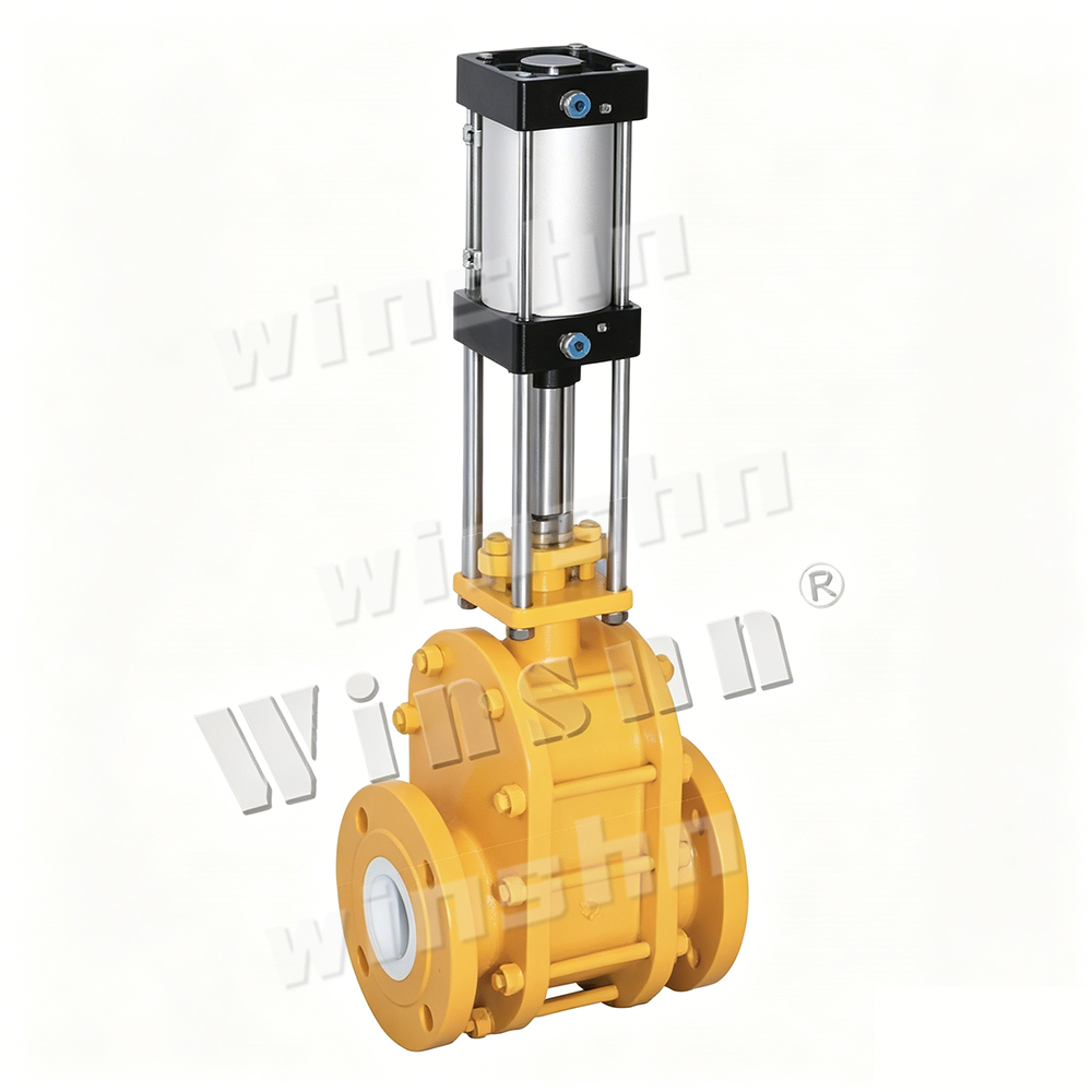Pneumatic Ceramic Double-Disc Gate Valve (Flanged)